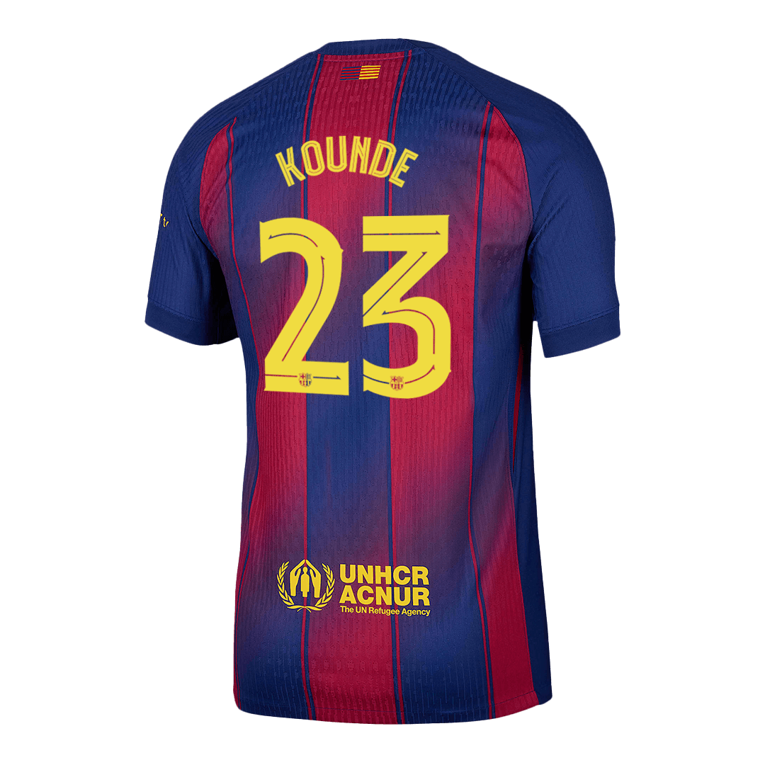 KOUNDE #23 Barcelona Thuisshirt 2025/26 Rood en Blauw Authentiek - UCL