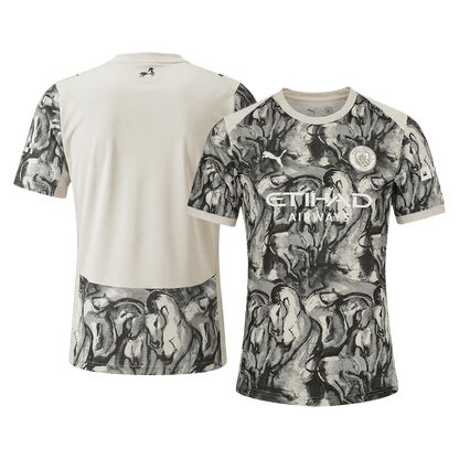 Manchester City Thuisshirt 2025/26 Zwart & Wit Grote Maten