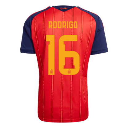RODRIGO #16 Espagne Domicile Maillot - Coupe du Monde 2026 Rouge Joueur