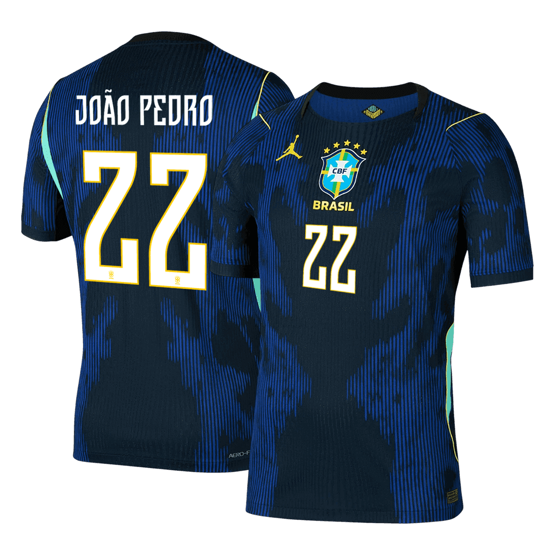 JOÃO PEDRO #22 Brésil Extérieur Maillot - Coupe du Monde 2026 Bleu marine Joueur