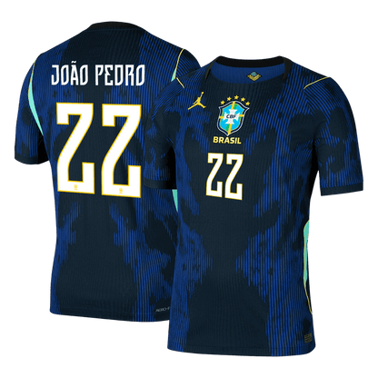 JOÃO PEDRO #22 Brésil Extérieur Maillot - Coupe du Monde 2026 Bleu marine Joueur
