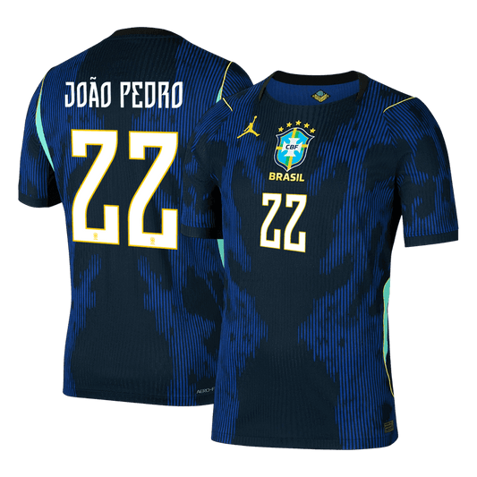 JOÃO PEDRO #22 Brésil Extérieur Maillot - Coupe du Monde 2026 Bleu marine Joueur