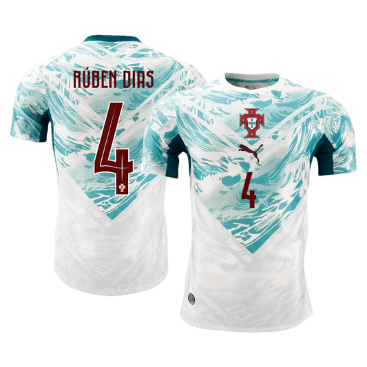 RÚBEN DIAS #4 Portugal Extérieur Maillot - Coupe du Monde 2026 White&Green Joueur