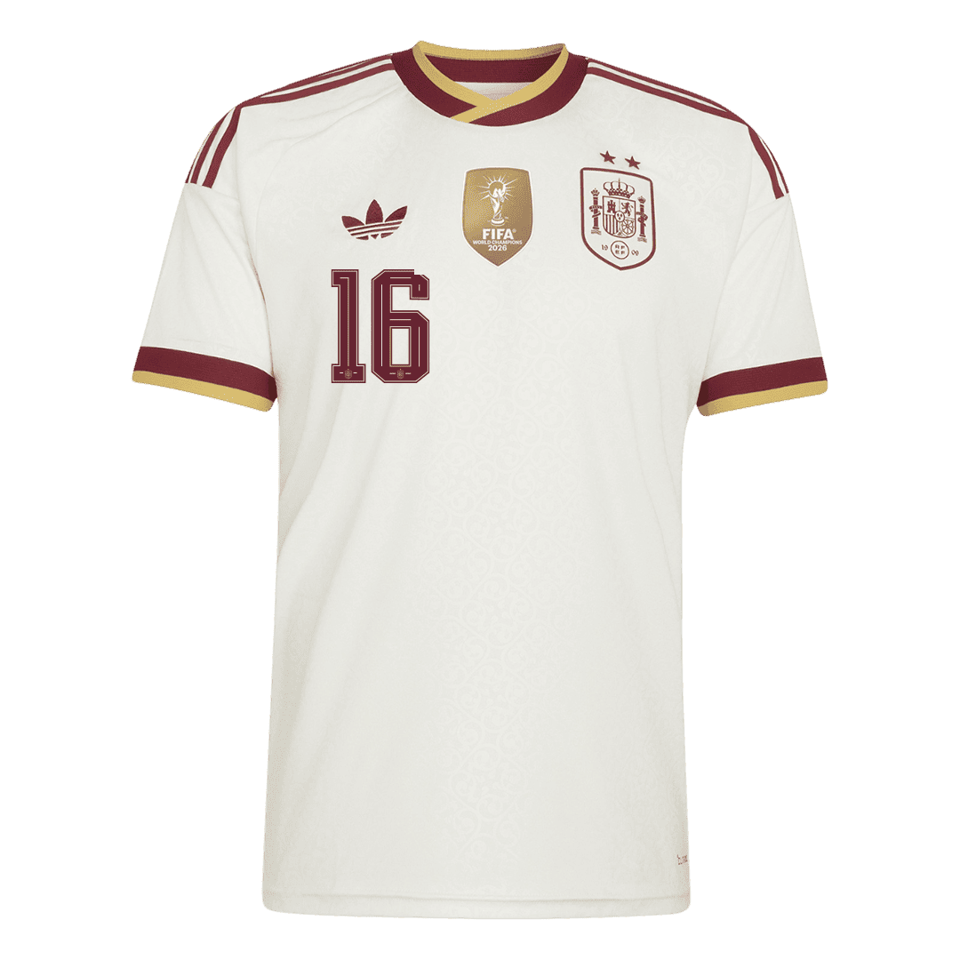 RODRIGO #16 Espagne Extérieur Maillot - Coupe du Monde 2026 Blanc