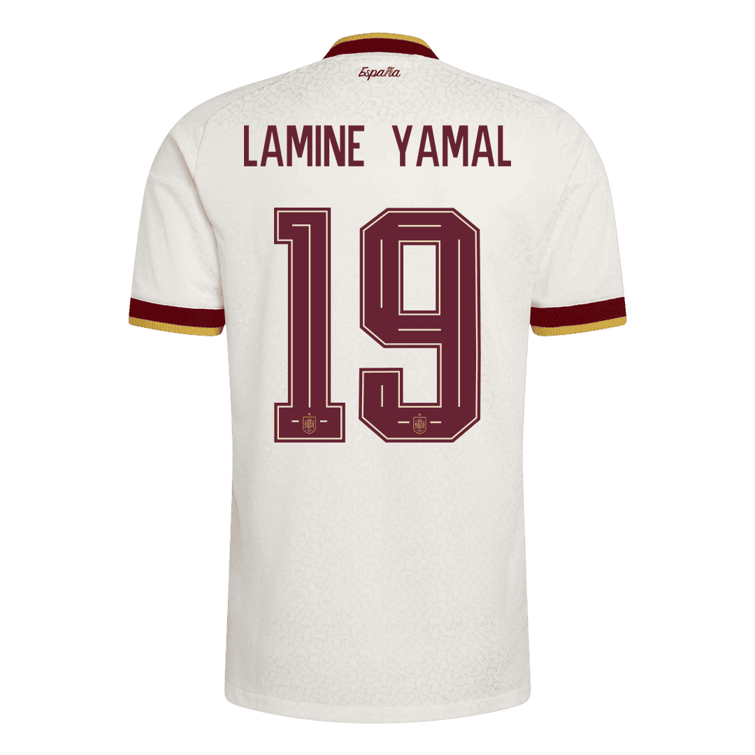 LAMINE YAMAL #19 Espagne Extérieur Maillot - Coupe du Monde 2026 Blanc Joueur