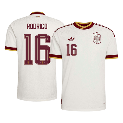 RODRIGO #16 Espagne Extérieur Maillot - Coupe du Monde 2026 Blanc Joueur
