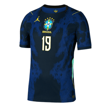 ENDRICK #19 Brésil Extérieur Maillot - Coupe du Monde 2026 Bleu marine Joueur