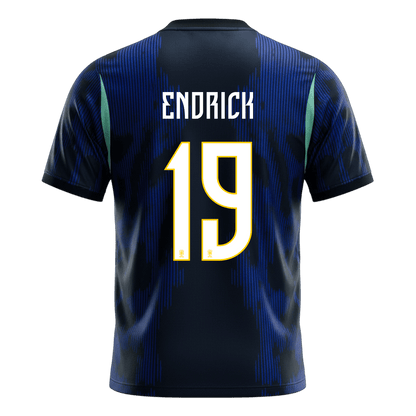 ENDRICK #19 Brésil Extérieur Maillot - Coupe du Monde 2026 Bleu marine
