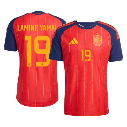 LAMINE YAMAL #19 Espagne Domicile Maillot - Coupe du Monde 2026 Rouge Joueur