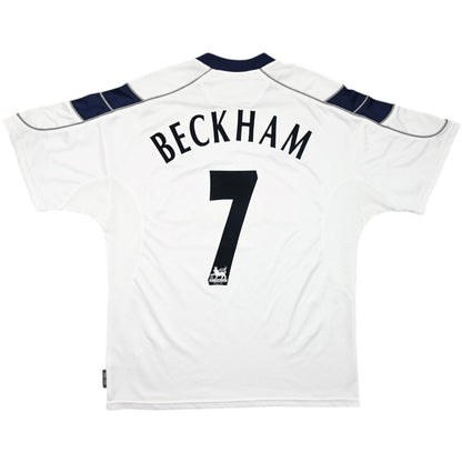 Retro BECKHAM #7 Manchester United Extérieur Maillot 2000/01 Blanc
