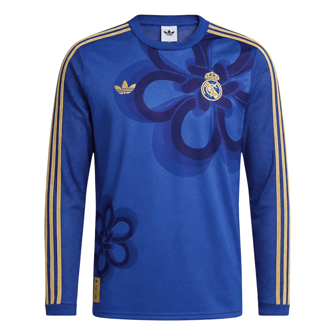 Real Madrid Maillot Manches Longues 2025/26 Bleu Grande Taille