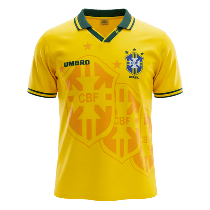 Retro Brésil Domicile Maillot 1994 Jaune