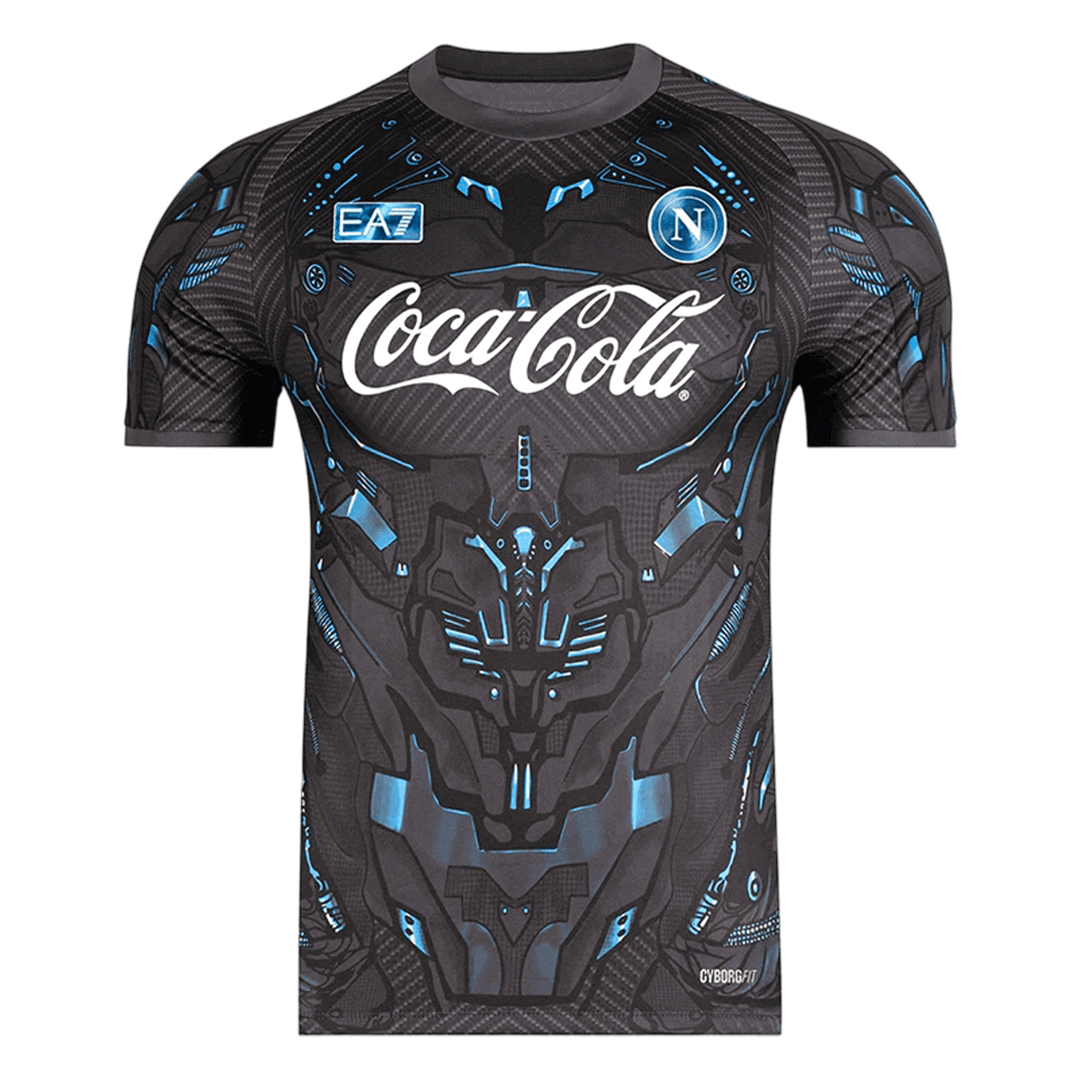 Naples Pre-Match Maillot 2025/26 Noir Grande Taille
