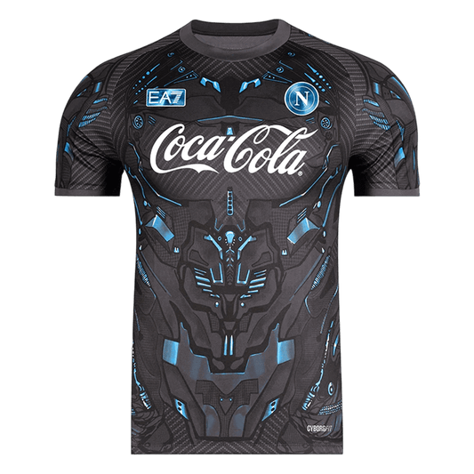 Naples Pre-Match Maillot 2025/26 Noir Grande Taille
