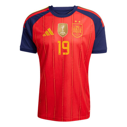 LAMINE YAMAL #19 Espagne Domicile Maillot 2 Stars - Champion Edition - Coupe du Monde 2026 Rouge