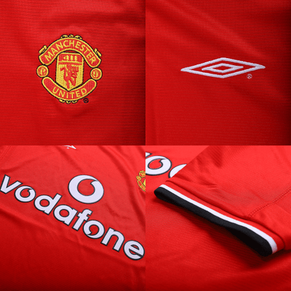 Retro Manchester United Domicile Maillot 2000/02 Rouge
