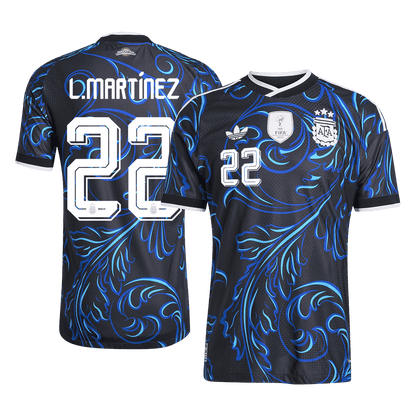 L. MARTÍNEZ #22 Argentine Extérieur Maillot - Coupe du Monde 2026 Noir Joueur
