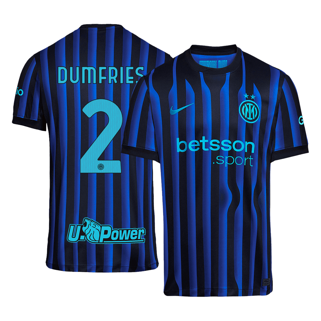 DUMFRIES #2 Inter Milan Thuis Shirt 2025/26 Blauw&Zwart