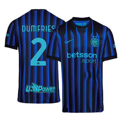 DUMFRIES #2 Inter Milan Thuis Shirt 2025/26 Blauw&Zwart