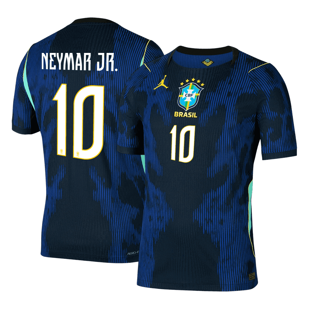 NEYMAR JR. #10 Brésil Extérieur Maillot - Coupe du Monde 2026 Bleu marine Joueur