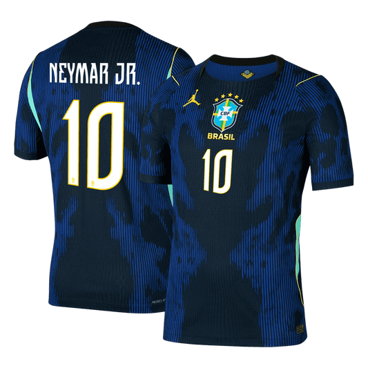 NEYMAR JR. #10 Brésil Extérieur Maillot - Coupe du Monde 2026 Bleu marine Joueur