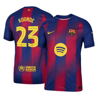 KOUNDE #23 Barcelona Thuisshirt 2025/26 Rood en Blauw Authentiek - UCL