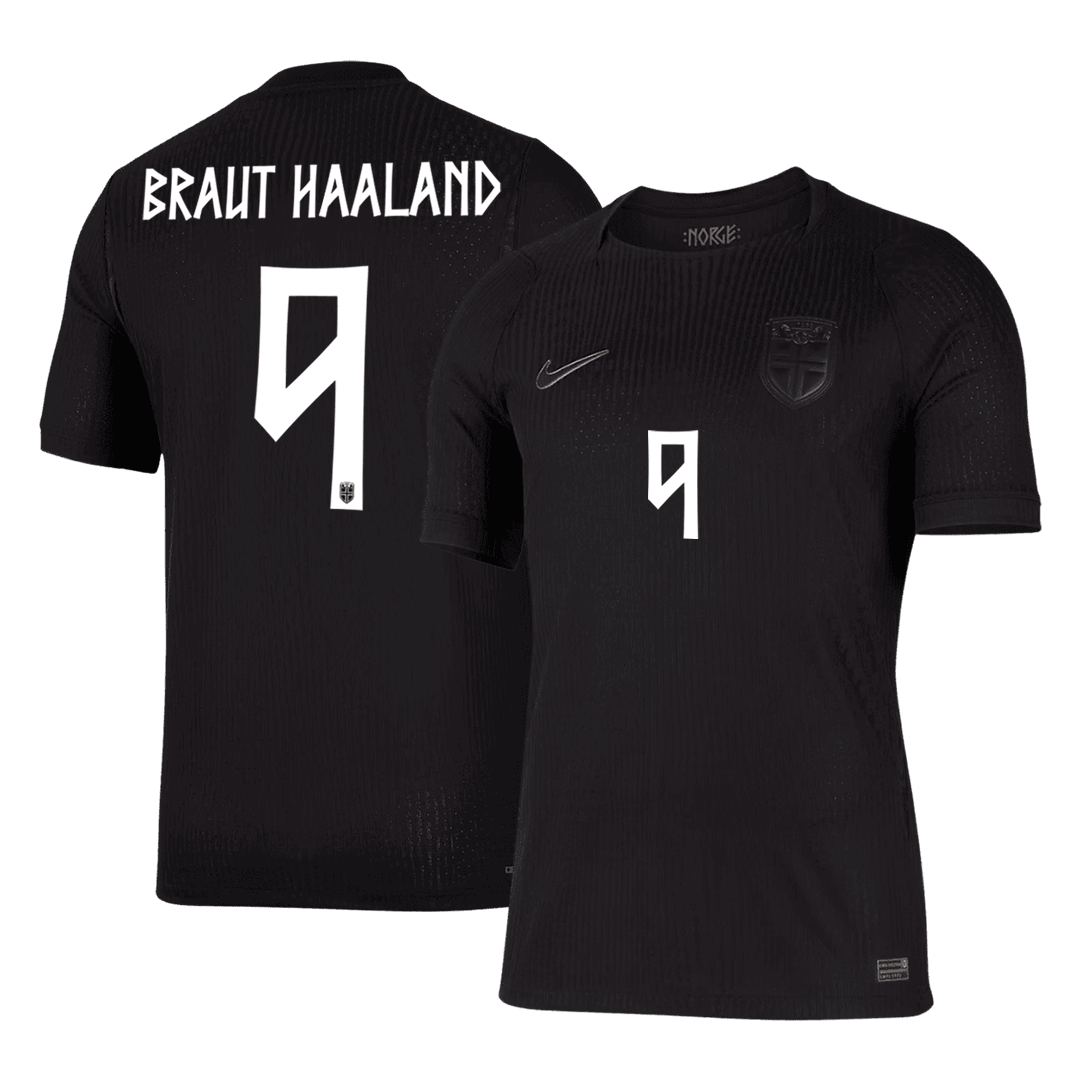 BRAUT HAALAND #9 Norvège Extérieur Maillot - Coupe du Monde 2026 Noir Joueur