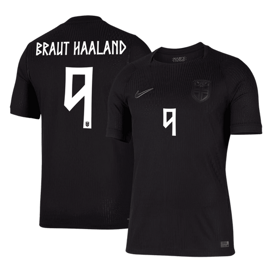 BRAUT HAALAND #9 Norvège Extérieur Maillot - Coupe du Monde 2026 Noir Joueur