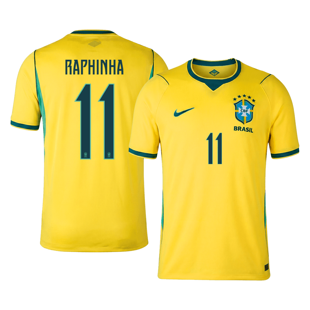 RAPHINHA #11 Brésil Domicile Maillot - Coupe du Monde 2026 Jaune