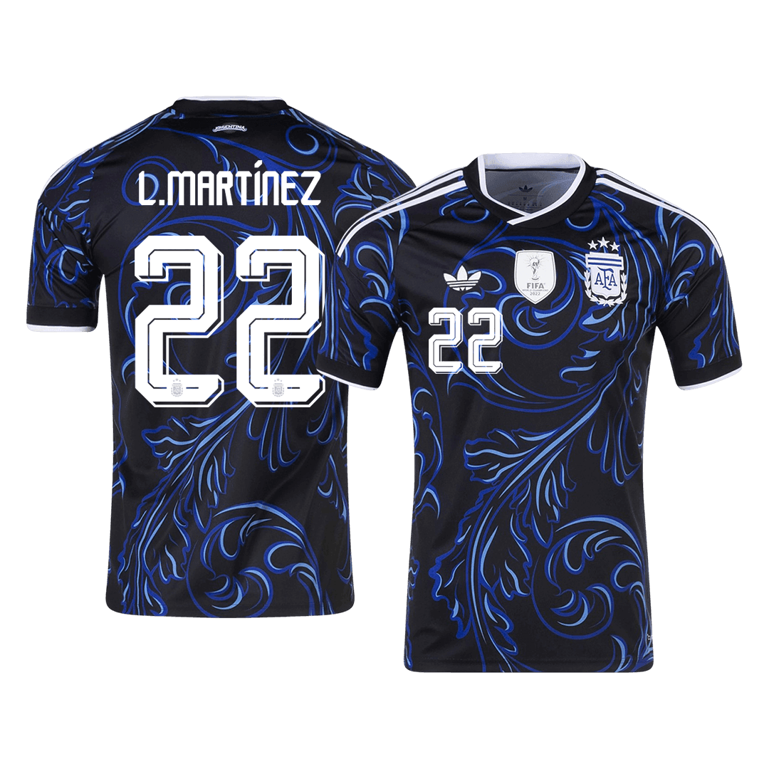 L. MARTÍNEZ #22 Argentine Extérieur Maillot - Coupe du Monde 2026 Noir