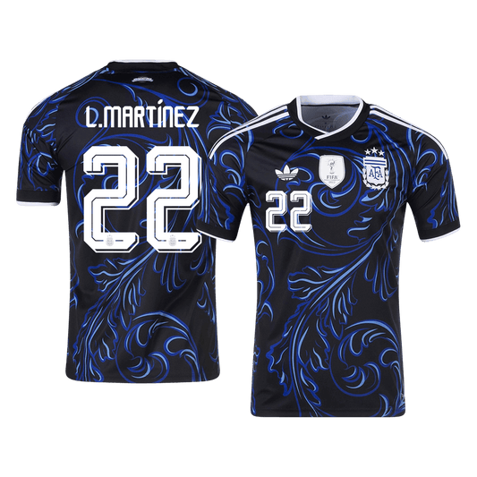 L. MARTÍNEZ #22 Argentine Extérieur Maillot - Coupe du Monde 2026 Noir