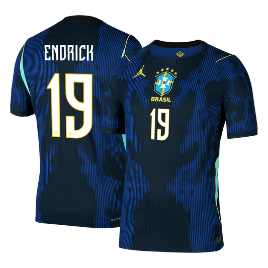 ENDRICK #19 Brésil Extérieur Maillot - Coupe du Monde 2026 Bleu marine Joueur