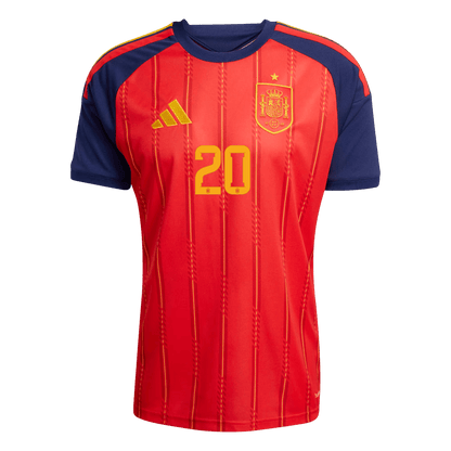 PEDRI #20 Espagne Domicile Maillot - Coupe du Monde 2026 Rouge - Super