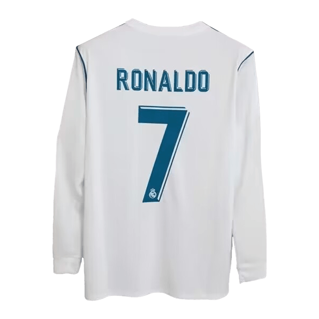 Retro RONALDO #7 Real Madrid Thuisshirt Lange Mouwen 2017/18