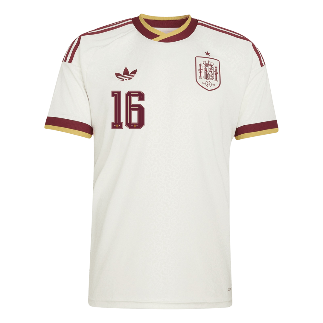 RODRIGO #16 Espagne Extérieur Maillot - Coupe du Monde 2026 Blanc