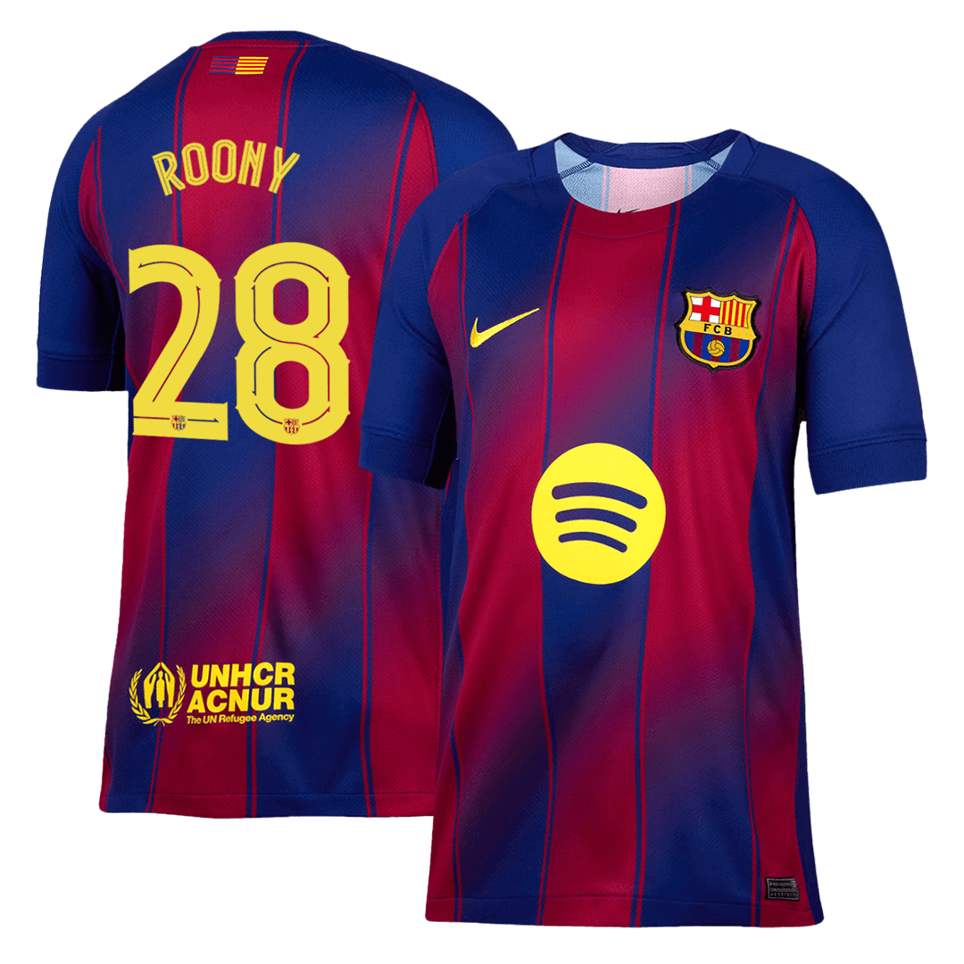 ROONY #28 Barcelona Thuisshirt 2025/26 Rood en Blauw - UCL - Super