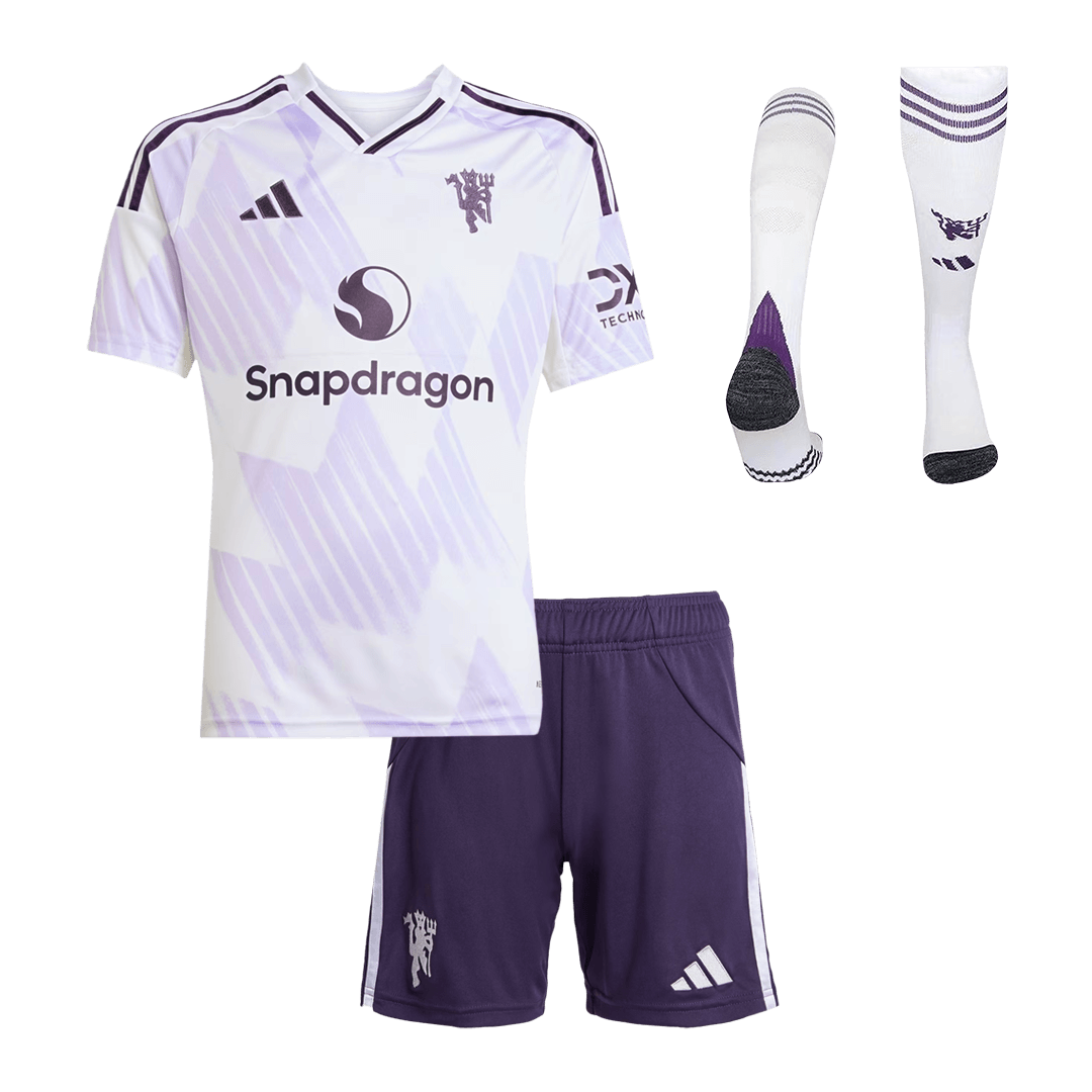 Manchester United Uit tenue 2025/26 Wit Kinderen