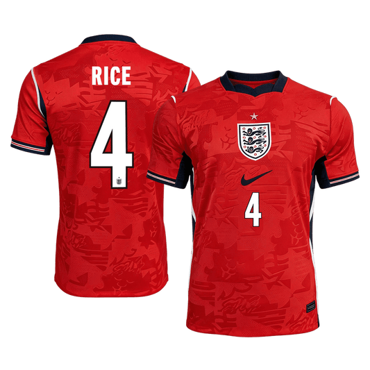 RICE #4 Angleterre Extérieur Maillot - Coupe du Monde 2026 Rouge Joueur