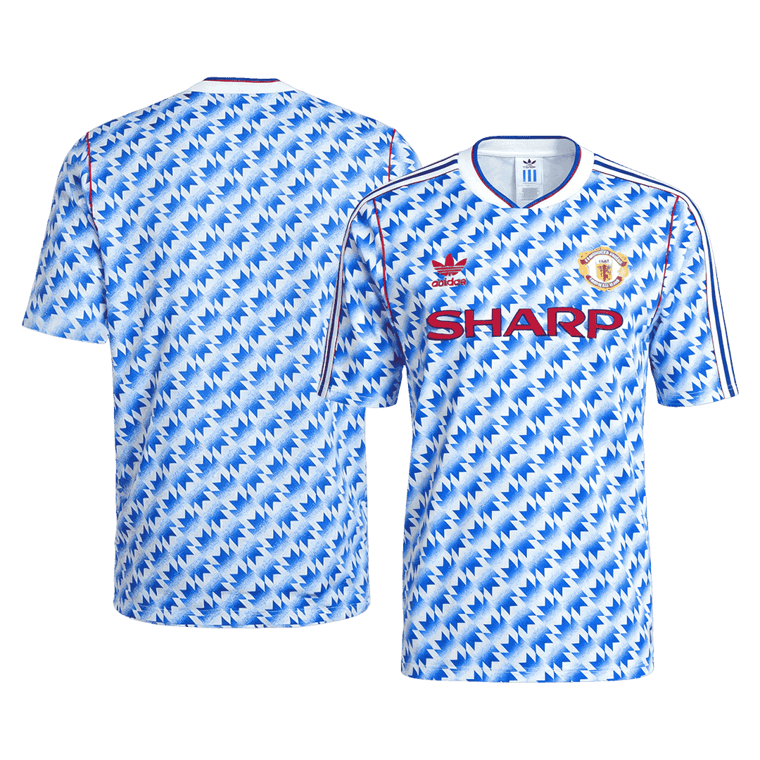 Retro Manchester United Uitshirt 1990/92 Blauw