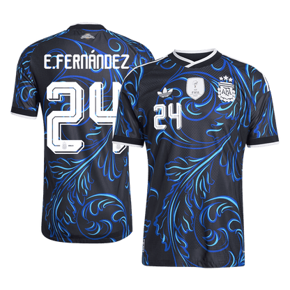 E. FERNÁNDEZ #24 Argentine Extérieur Maillot - Coupe du Monde 2026 Noir Joueur