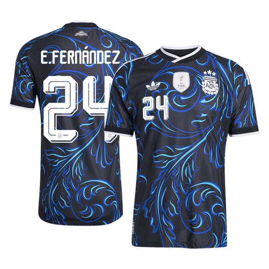 E. FERNÁNDEZ #24 Argentine Extérieur Maillot - Coupe du Monde 2026 Noir Joueur
