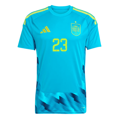 UNAI SIMÓN #23 Espagne Gardien Maillot - Coupe du Monde 2026 Bleu