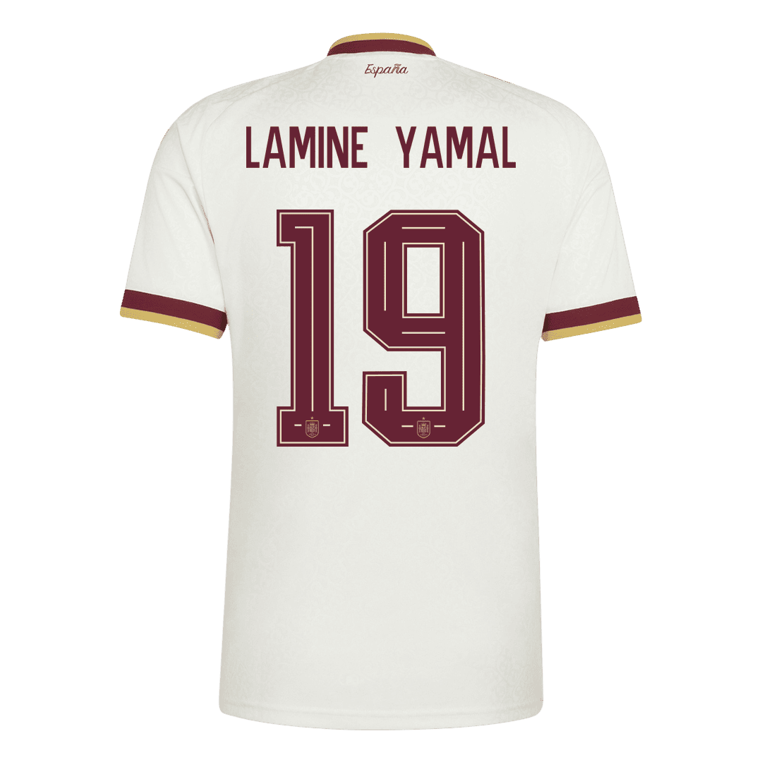 LAMINE YAMAL #19 Espagne Extérieur Maillot - Coupe du Monde 2026 Blanc