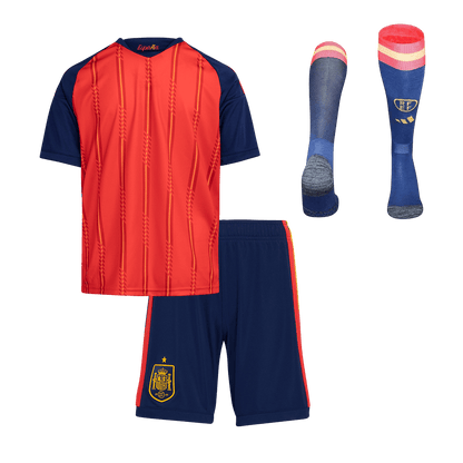 Espagne Domicile Maillot Kit - Coupe du Monde 2026 Enfant Rouge