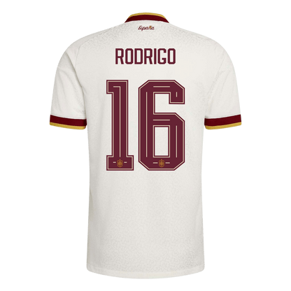 RODRIGO #16 Espagne Extérieur Maillot - Coupe du Monde 2026 Blanc Joueur