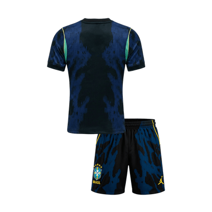 Brésil Extérieur Maillot Kit - Coupe du Monde 2026 Enfant Bleu marine