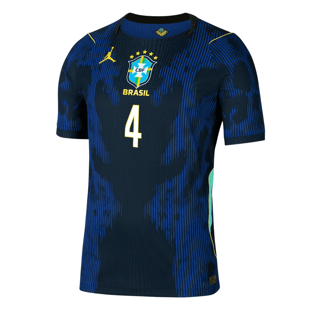 MARQUINHOS #4 Brésil Extérieur Maillot - Coupe du Monde 2026 Bleu marine Joueur