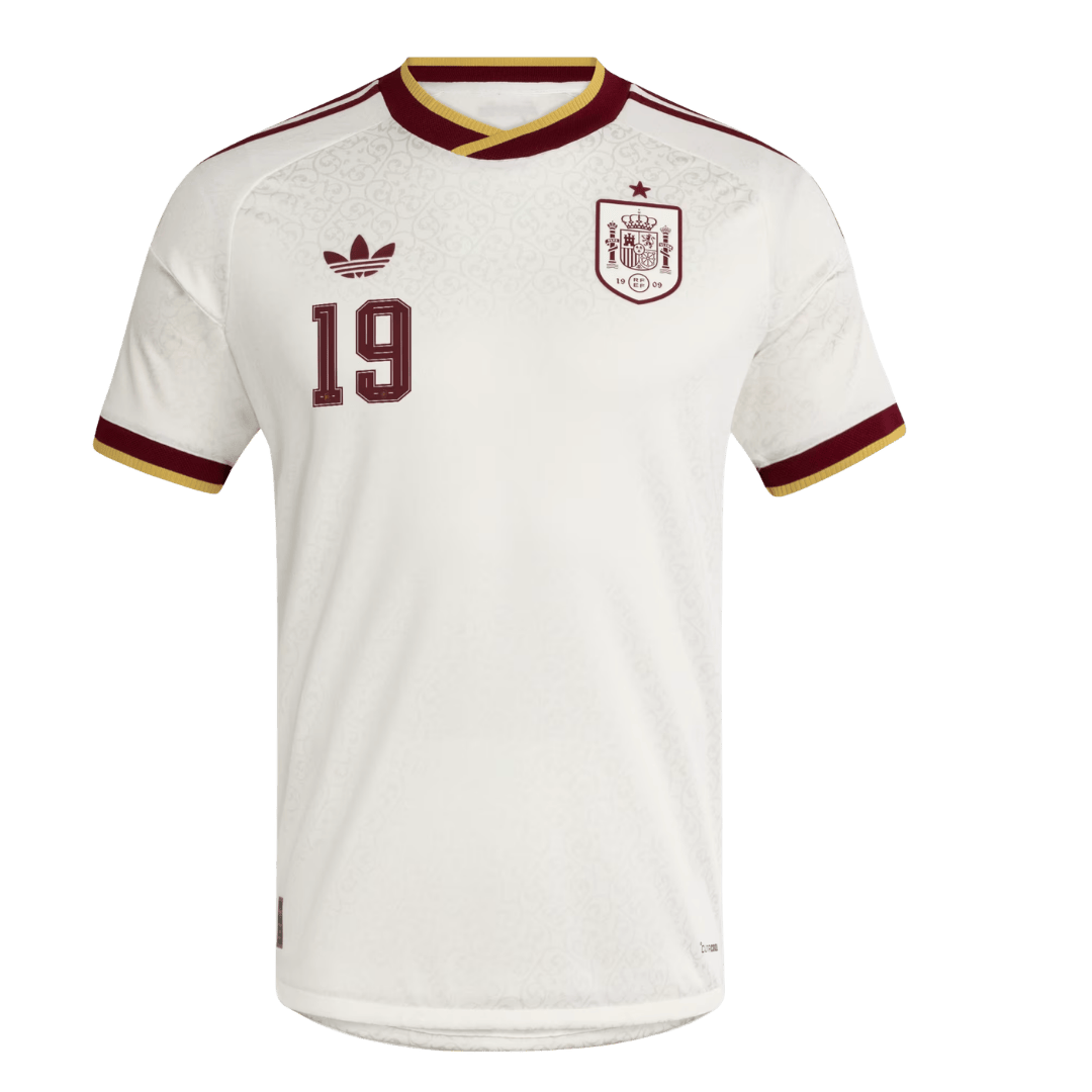 LAMINE YAMAL #19 Spanje Uitshirt - Wereldkampioenschap 2026 Wit Speler