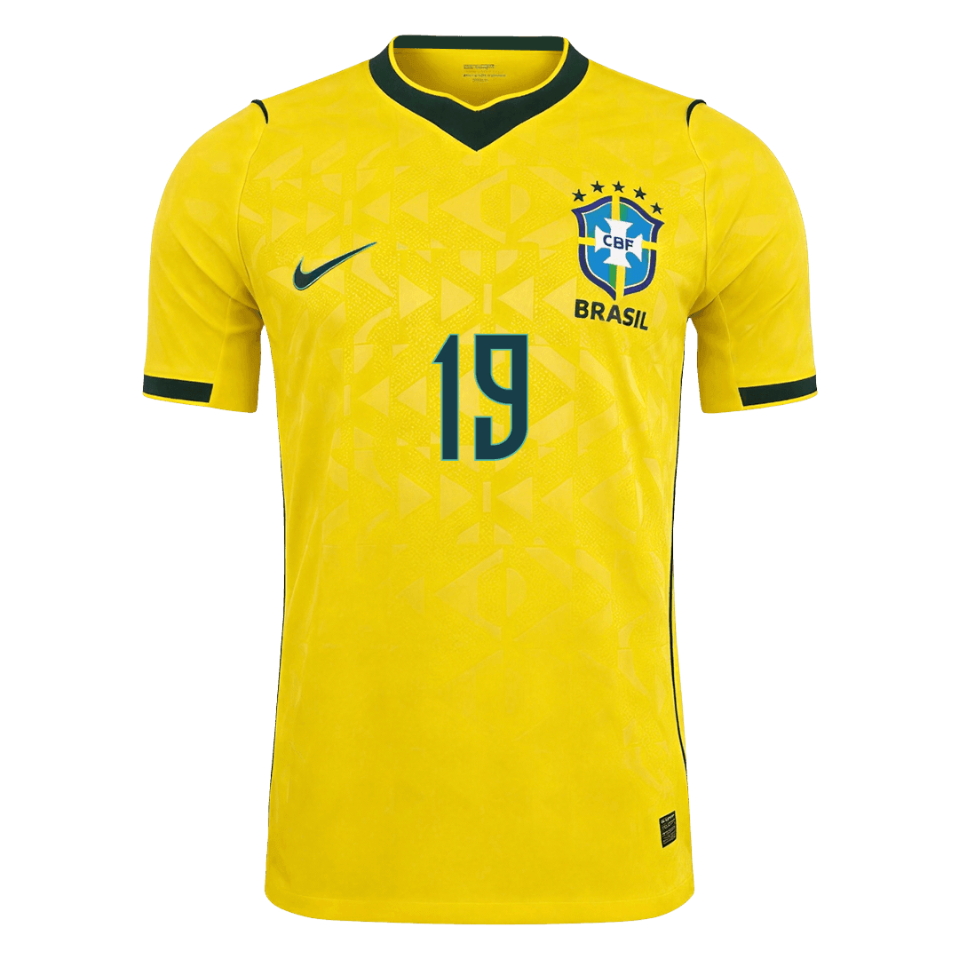 ENDRICK #19 Brésil Domicile Maillot - Coupe du Monde 2026 Jaune Joueur