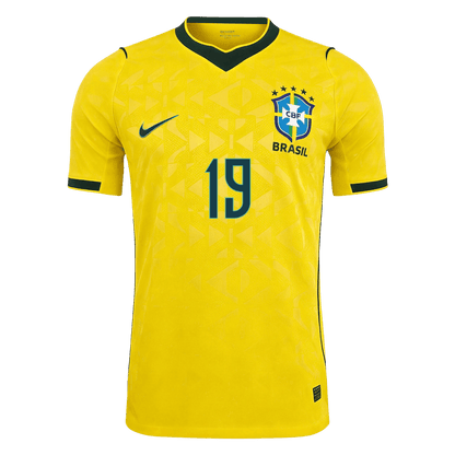 ENDRICK #19 Brésil Domicile Maillot - Coupe du Monde 2026 Jaune Joueur